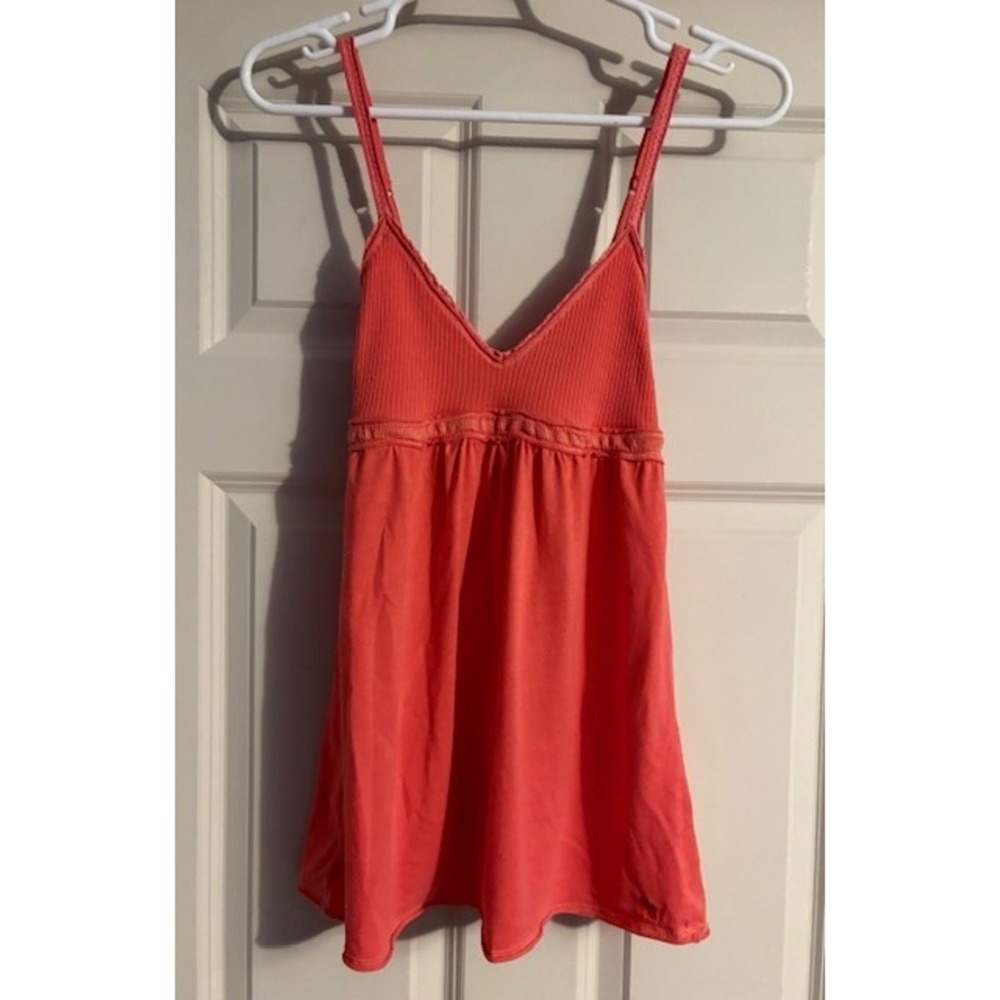Abercrombie and Fitch coral baby doll tank, size medium